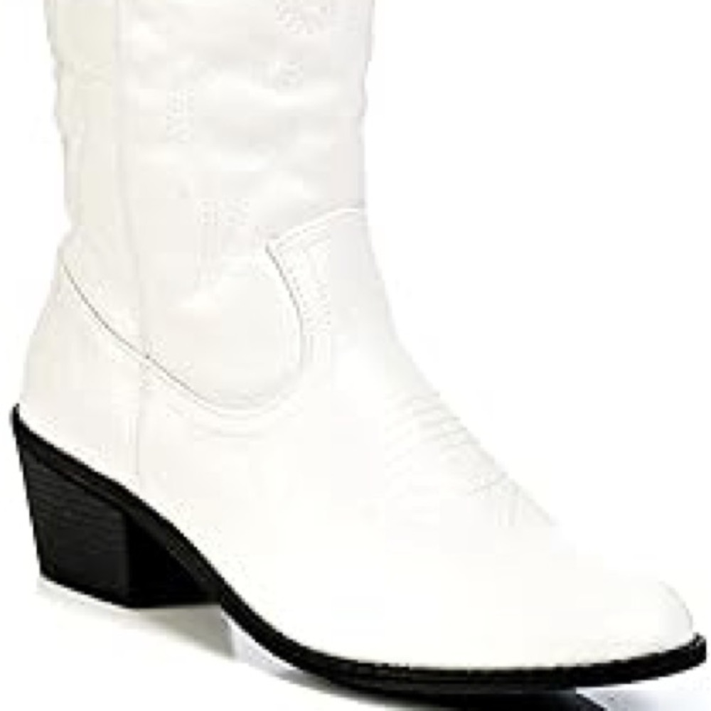 New Ladies White Western-Style Yeehaw Women's Cowboy Boots - Picture 3 of 7